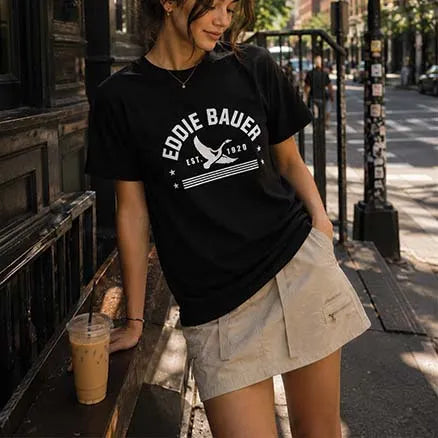eddie bauer india women black tshirt
